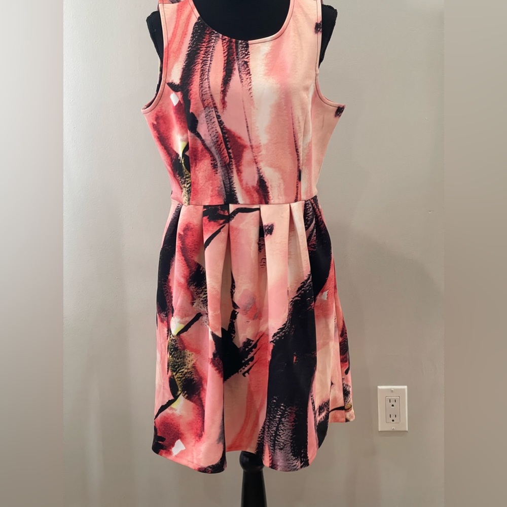 Apt. 9 Pink and Black Abstract Dress